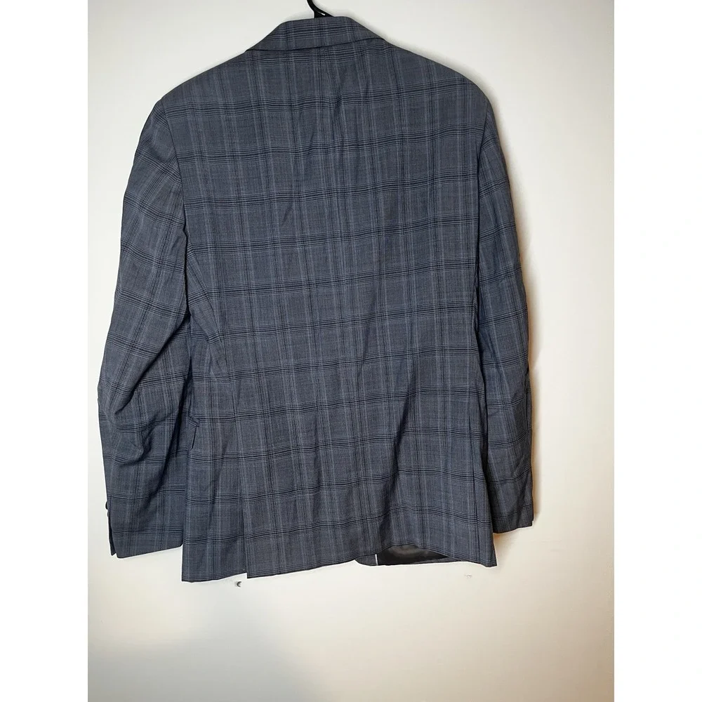 Calvin Klein gray plaid tailored suit JacketWool Blend 38R 2 Button Sport Jacket